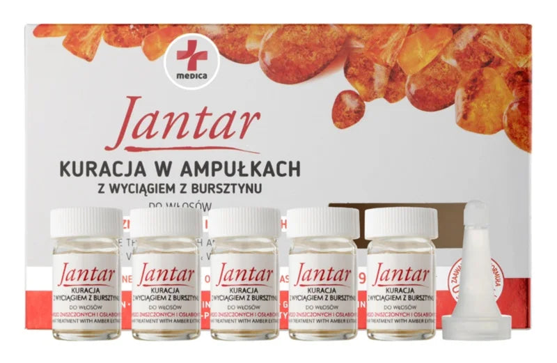 Ideepharm Medica Jantar restorative treatment for damaged and fragile hair 5 x 5 ml