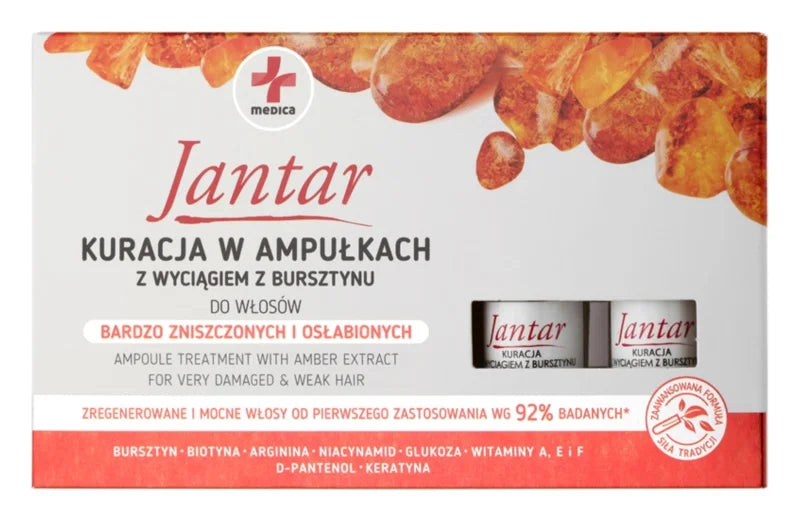 Ideepharm Medica Jantar restorative treatment for damaged and fragile hair 5 x 5 ml
