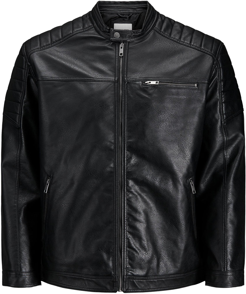 Jack&Jones PLUS JJEROCKY leather men's jacket