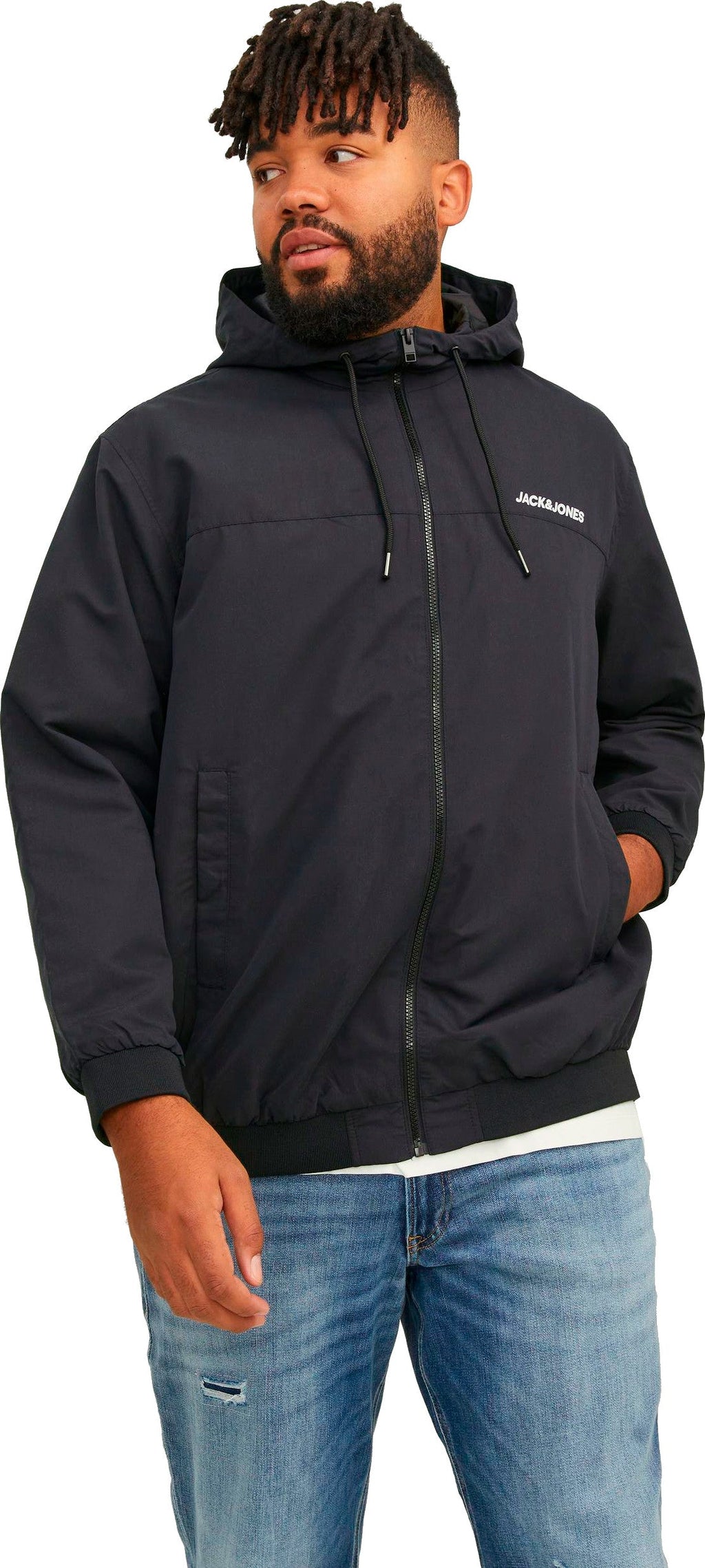 Jack&Jones PLUS JJERUSH men's jacket Black