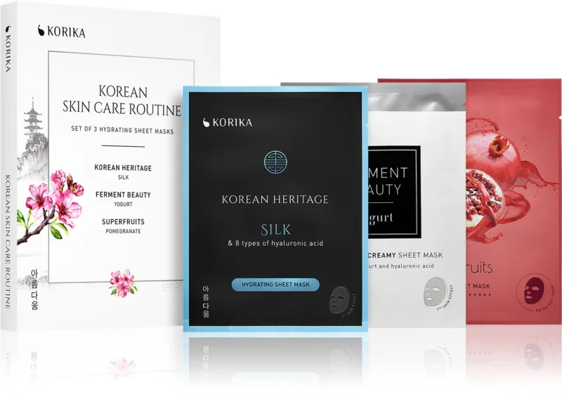 KORIKA KOREAN SKIN CARE ROUTINE SET OF 3 HYDRATING SHEET MASKS