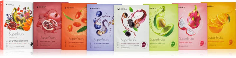 KORIKA SuperFruits Everyday Set of 7 Face Sheet Masks