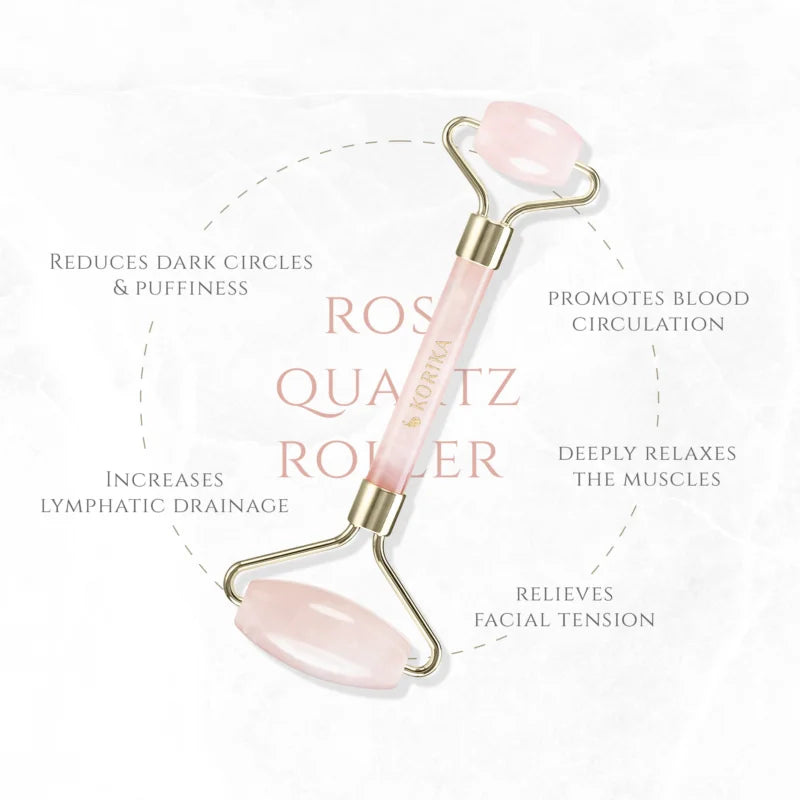 KORIKA Face Roller Rose Quartz Stone