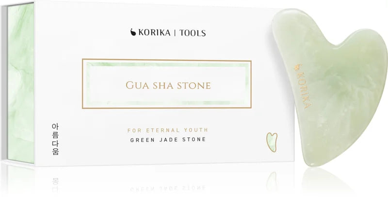 KORIKA Gua Sha Green Jade Stone facial massage aid