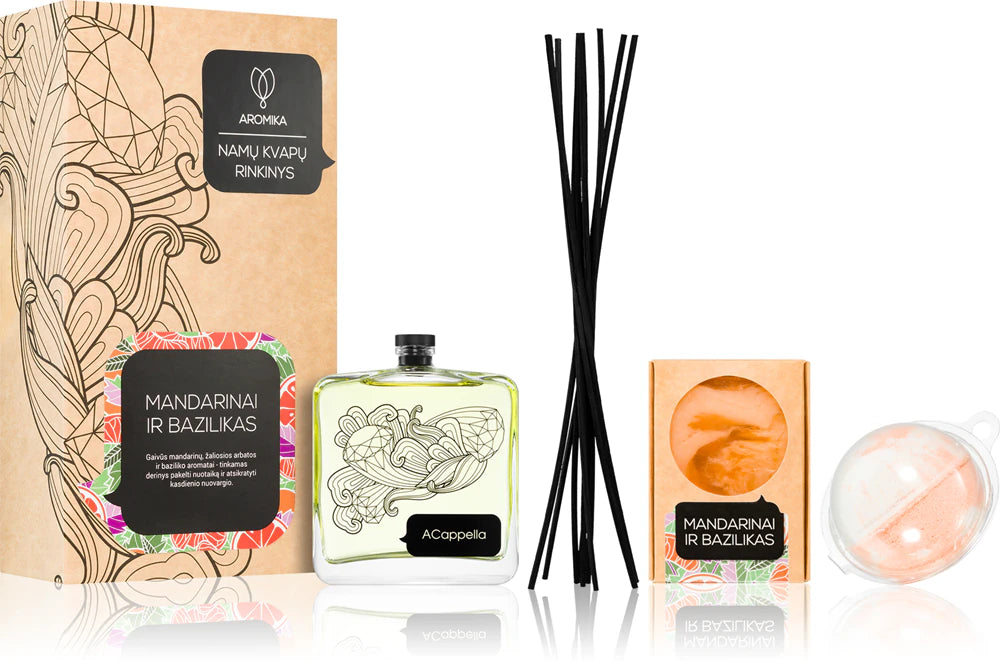 ACappella Mandarin and Basil Aroma Diffuser Gift set