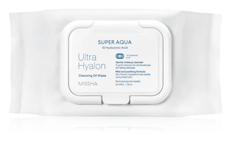 Missha Super Aqua 10 Hyaluronic Acid Make-up removal wipes 30 wipes