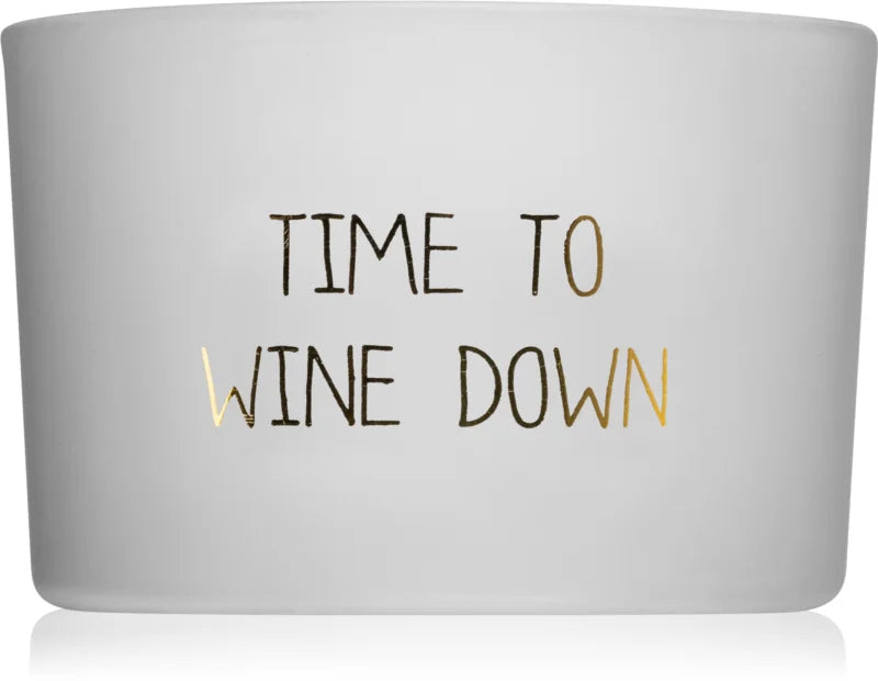 My Flame Amber's Secret Time To Wine Down scented candle with wooden wick 7x5 cm