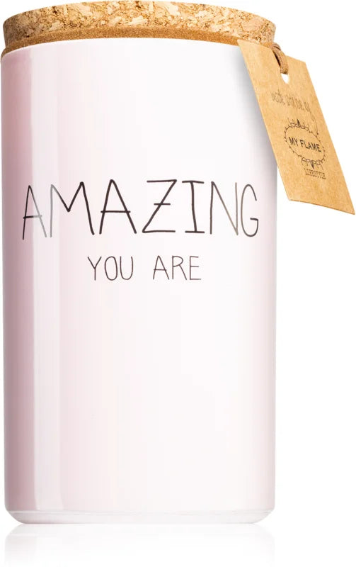 My Flame Green Tea Time Amazing You Are scented candle 7x12 cm