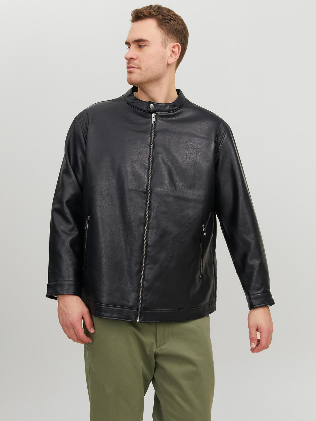 Jack&Jones PLUS JACLICHFIELD men's leather jacket