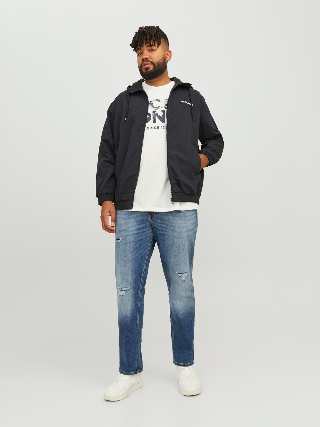Jack&Jones PLUS JJERUSH men's jacket Black