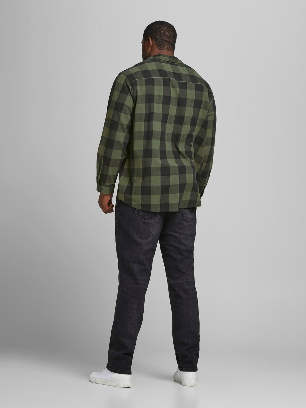 Jack&Jones PLUS Men's shirt JJEGINGHAM Loose Fit Dusty Olive