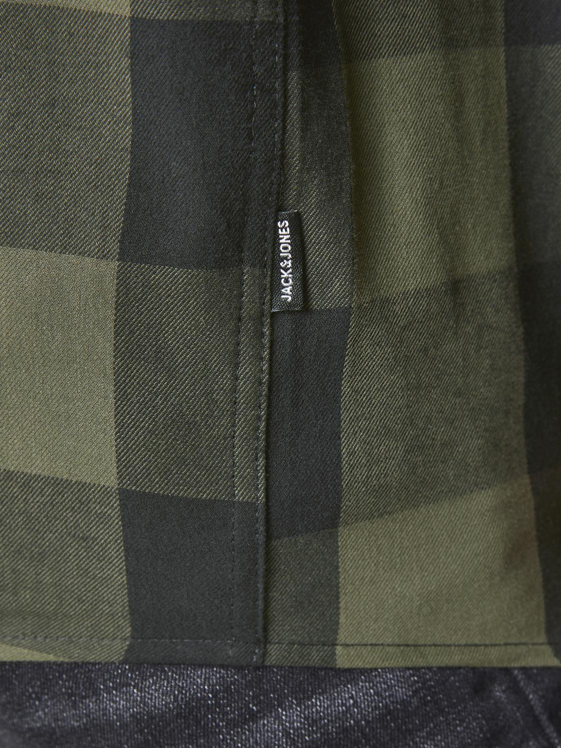 Jack&Jones PLUS Men's shirt JJEGINGHAM Loose Fit Dusty Olive