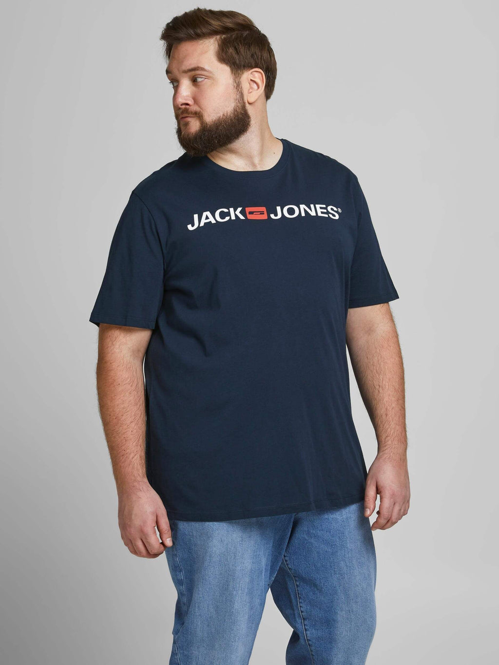 Jack&Jones PLUS Men's T-shirt JJECORP Regular Fit Navy Blazer