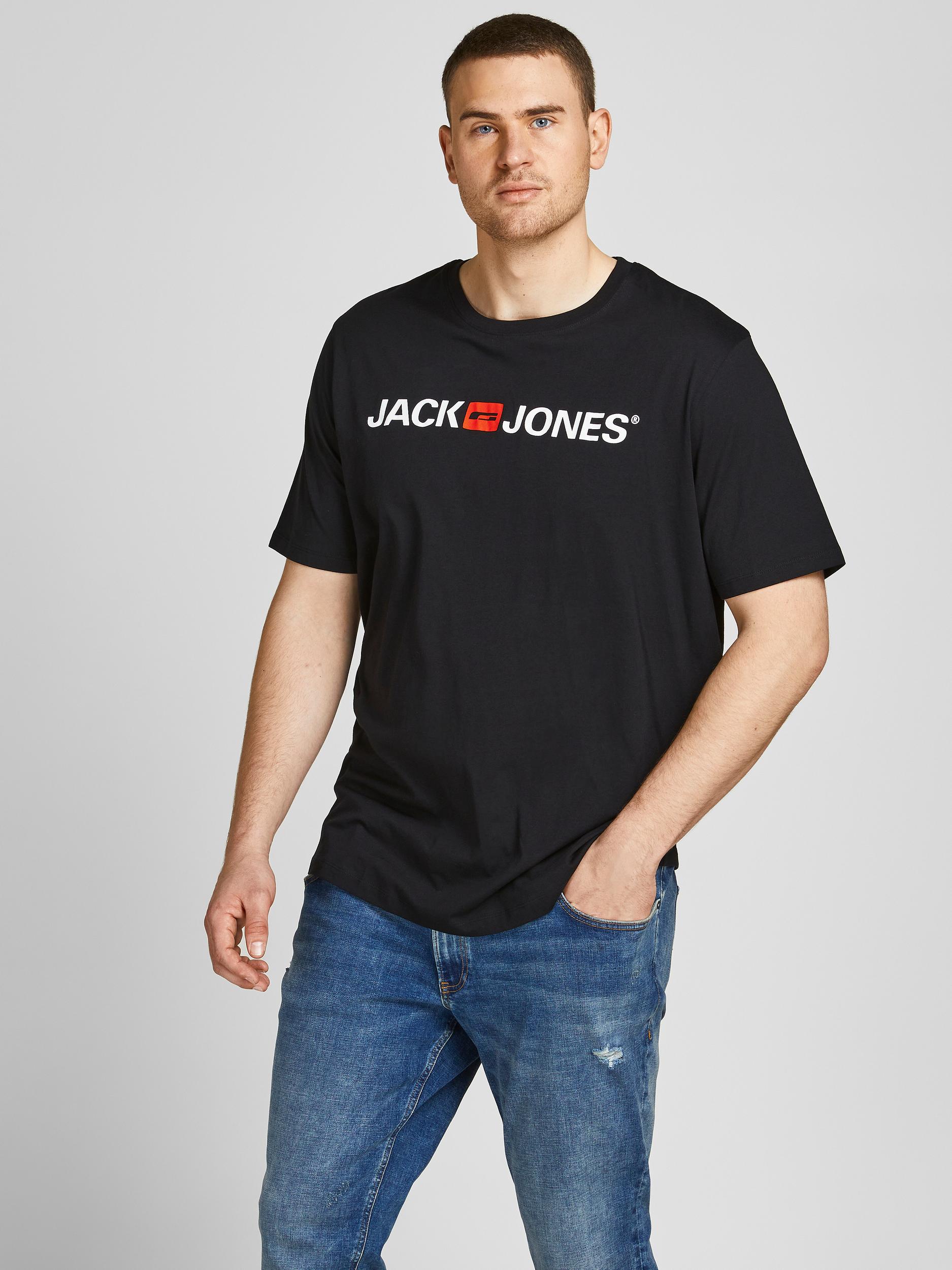 Jack&Jones PLUS Men's T-shirt JJECORP Regular Fit Black