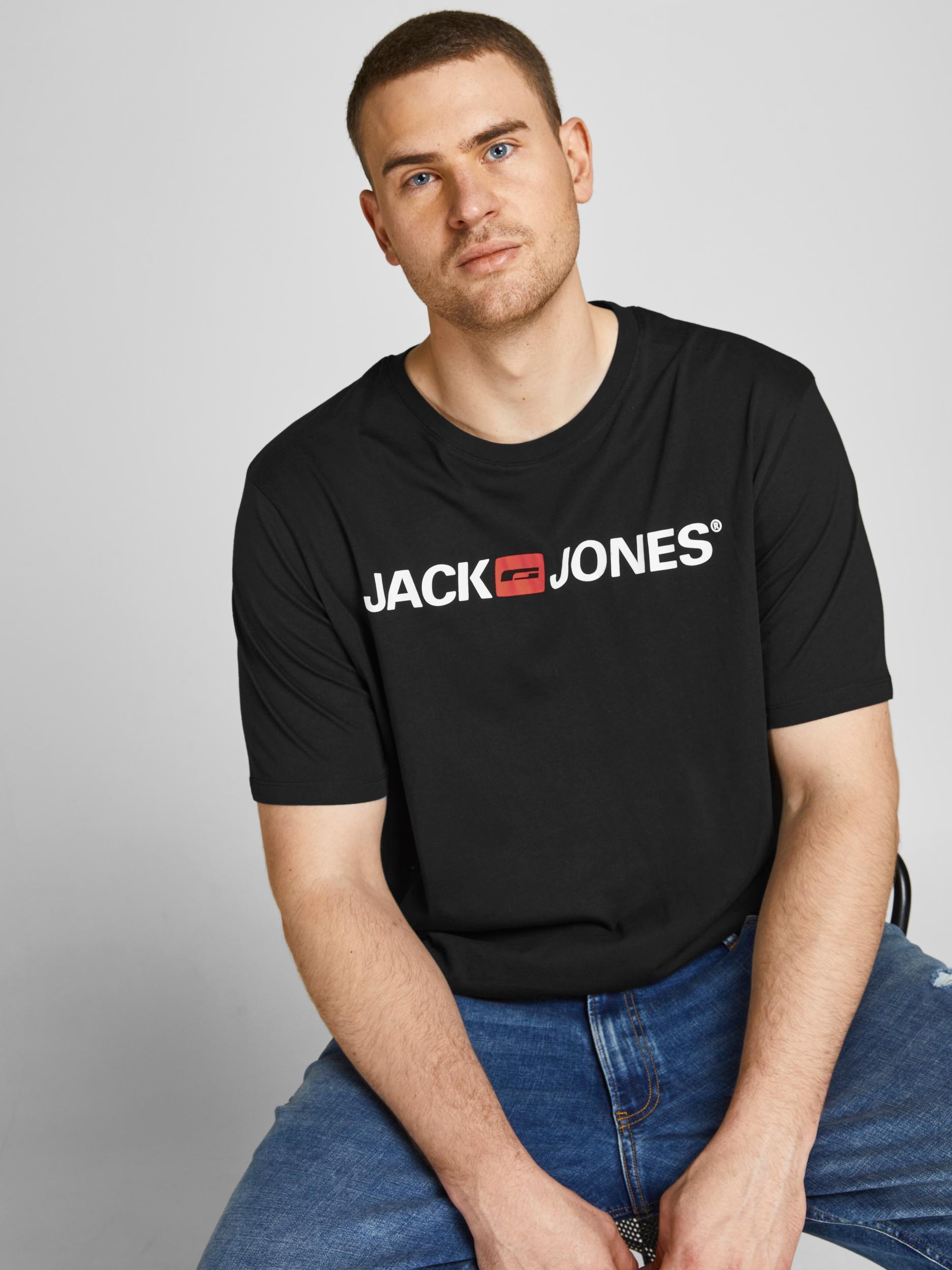Jack&Jones PLUS Men's T-shirt JJECORP Regular Fit Black