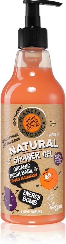 Planet Organica Organic Fresh Basil & Fresh Mandarin energizing shower gel 500 ml