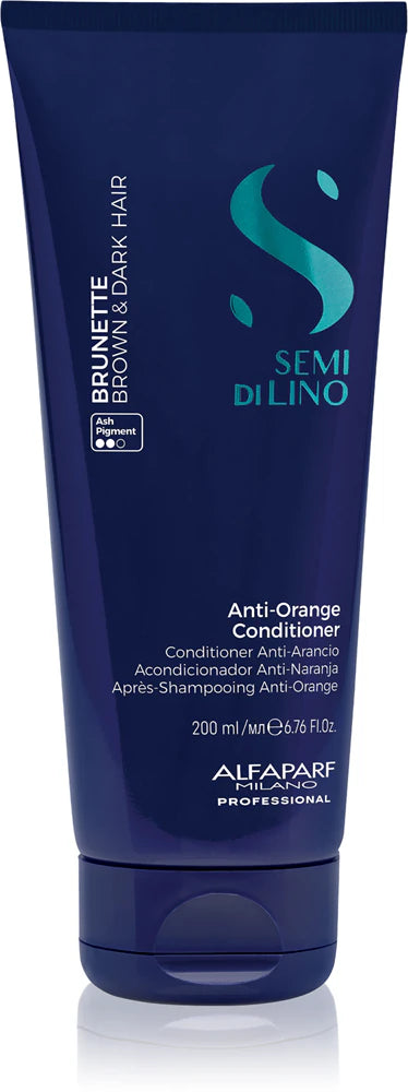 Alfaparf Milano Semi di Lino Brunette Toning conditioner neutralising brass undertones 200 ml