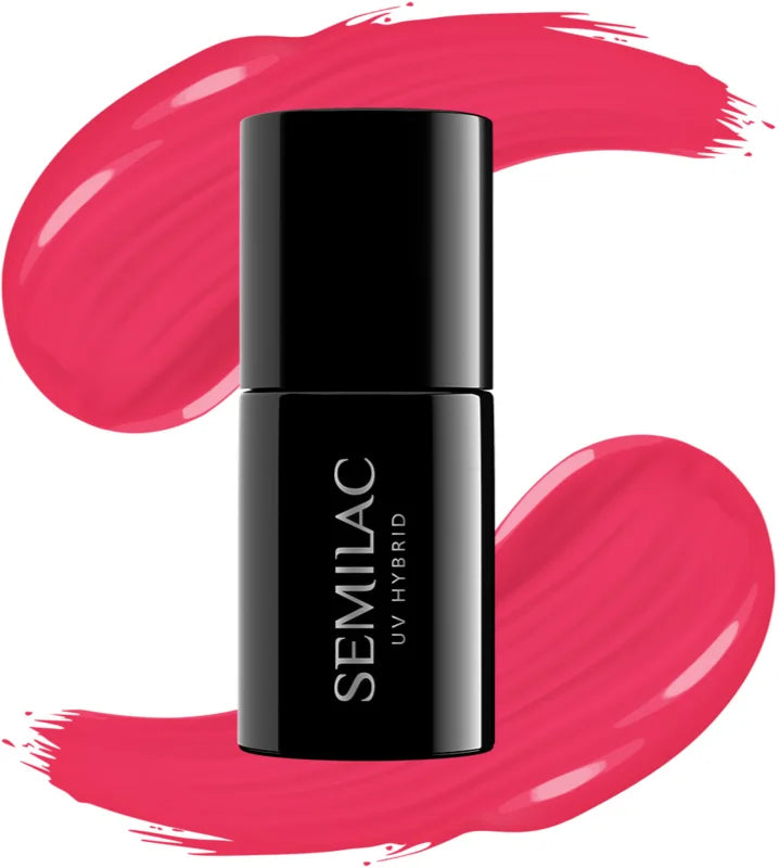 Semilac UV Hybrid Tropical Drinks gel nail polish shade 042 Neon Raspberry 7 ml