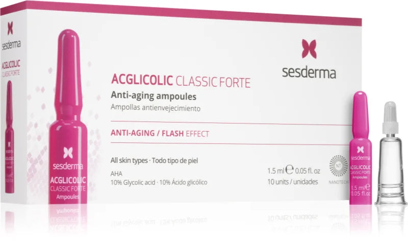 Sesderma Acglycolic Classic Forte Facial Anti-aging Ampoules 10 x 1.5 ml