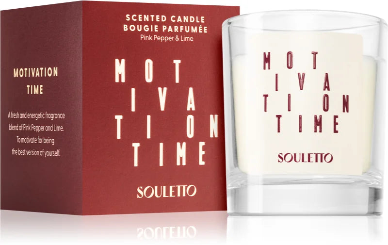 Souletto Motivation Time Pink Pepper & Lime scented candle 65 g