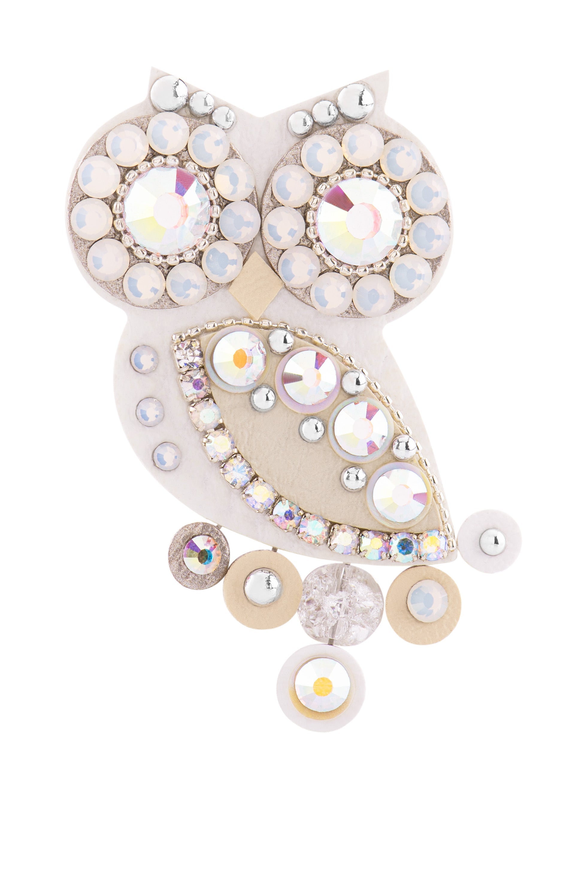 Charming little owl brooch white-beige - Original Czech Fashion Accessories