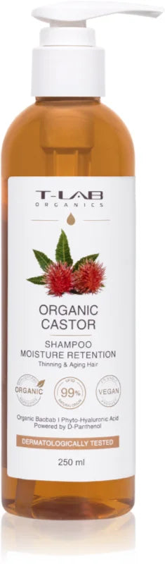 T-LAB Organics Organic Castor Moisture Retention Shampoo 250 ml