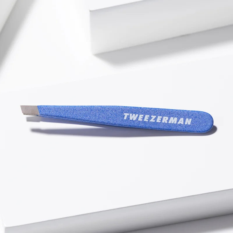 Tweezerman Mini Slant tweezers with travel case Granite Sky 1 pc