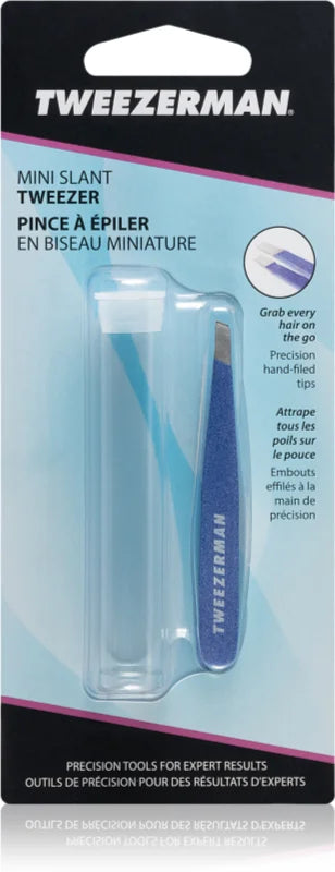 Tweezerman Mini Slant tweezers with travel case Granite Sky 1 pc