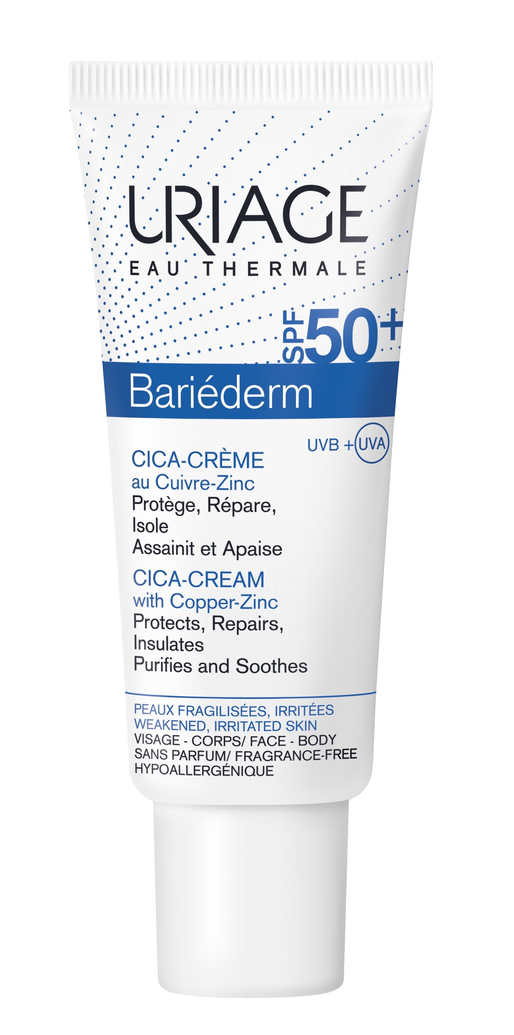 Uriage Bariéderm Cica Creme SPF 50 Reparative Cream for Cracked Skin 40 ml