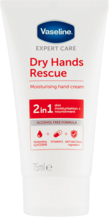 Vaseline Dry Hands Rescue Hand Cream 2-in-1, 75 ml