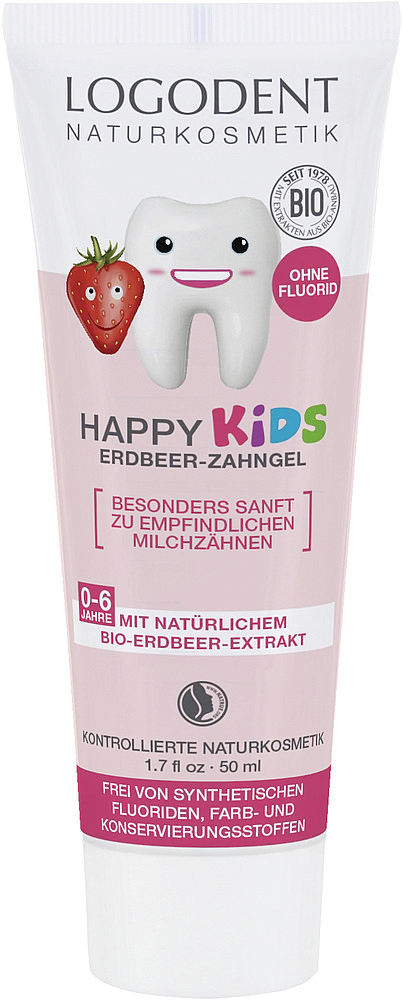 LOGODENT Happy Kids dental gel BIO, strawberry, 50 ml