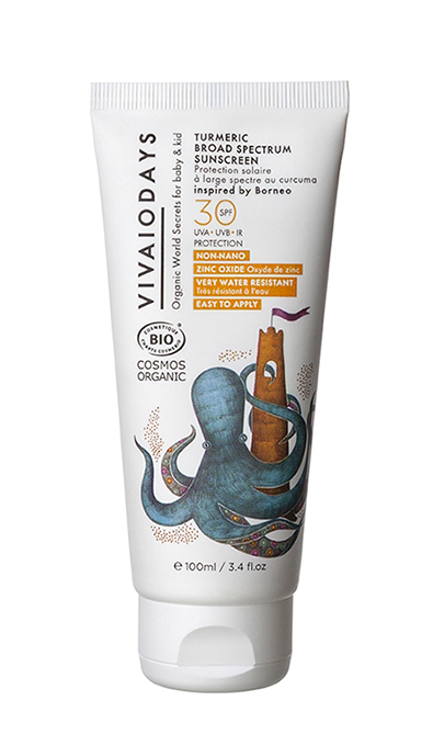 VIVAIODAYS BIO Waterproof sunscreen SPF 30 with turmeric, 100 ml