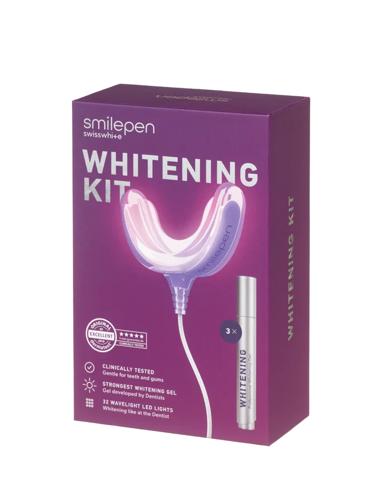 Smilepen Whitening Kit - teeth whitening kit with LED accelerator (3x gel)