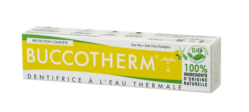 BUCCOTHERM BIO toothpaste with aloe vera and lemon-eucalyptus flavor, 75 ml