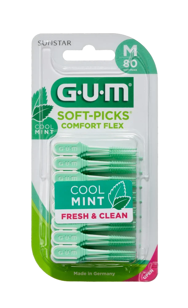 GUM Soft-Picks Regular Comfort Flex, Cool Mint, 80 pcs