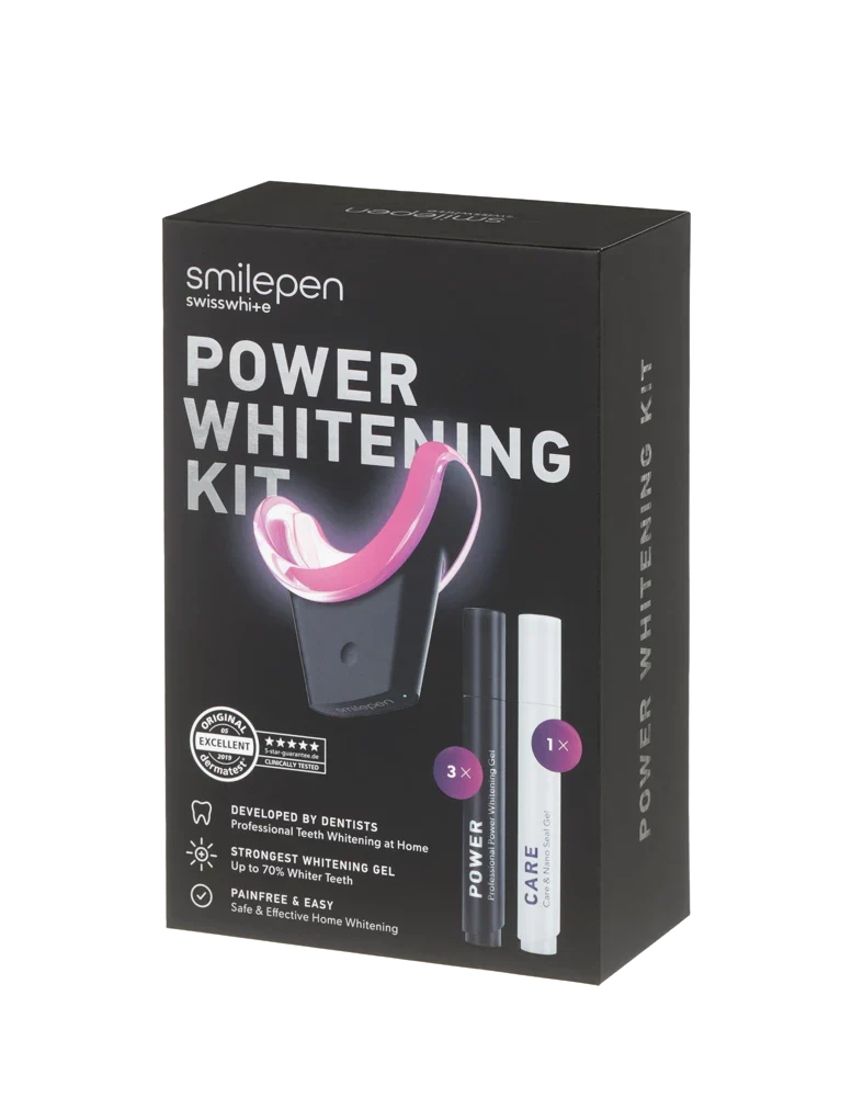 Smilepen POWER Whitening Kit, 7-day intensive teeth whitening treatment with wireless LED accelerator