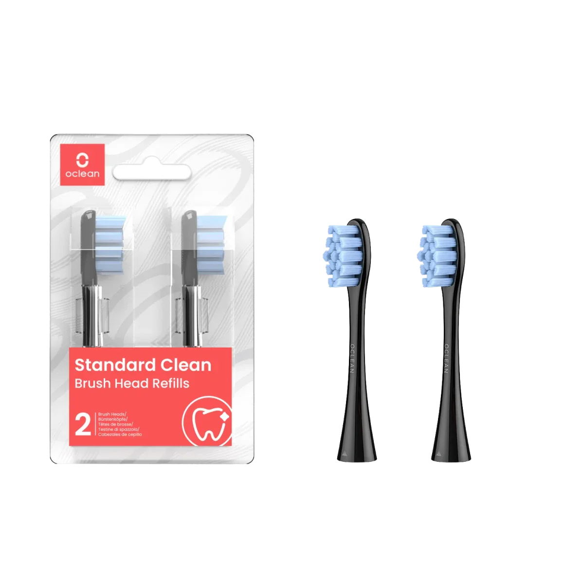 Oclean spare head Standard Clean Soft, P2S5 B02 - 2 pcs, black